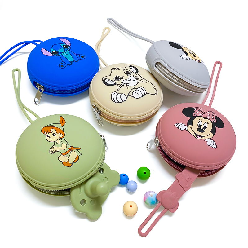 Pacifier Sterilizer Case - 1PC การ์ตูนตัวละครซิลิโคนกระเป๋าใส่จุกนมเด็กแบบพกพา