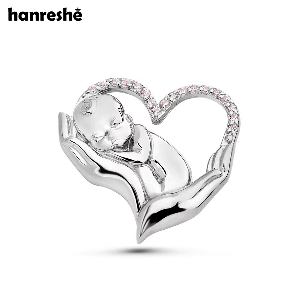 Baby Nursery Hospital - Hanreshe สูติศาสตร์เด็กเข็มกลัด Pins ฝังคริสตัล Silver Plated