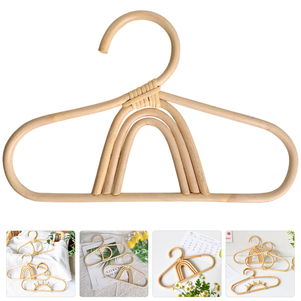 Baby Nursery Closet Organization - ไม้แขวนเสื้อเด็กเล็กแบบหวาย ขนาดกะทัดรัด เป็นมิตรกับสิ่งแวดล้อม สำหรับจัดระเบียบตู้เสื้อผ้าเด็ก น้ำหนักเบา ไม่ทำให้เสื้อผ้าเป็นรอย