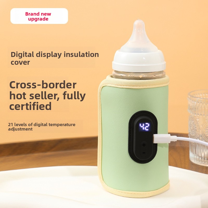 Baby Nursery Hospital - เครื่องอุ่นขวดนมแบบพกพา พร้อมหน้าจอดิจิตอล ใช้พอร์ต USB สำหรับรถยนต์และการเดินทาง อุ่นนมสำหรับให้นมเด็ก