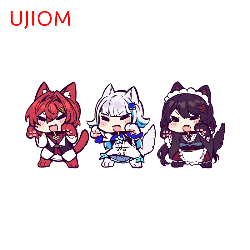 Baby Nursery Panelling - UJIOM Chibi Hololive สามสาวสติ๊กเกอร์ติดผนังเด็กทารกตลก Cool Decals