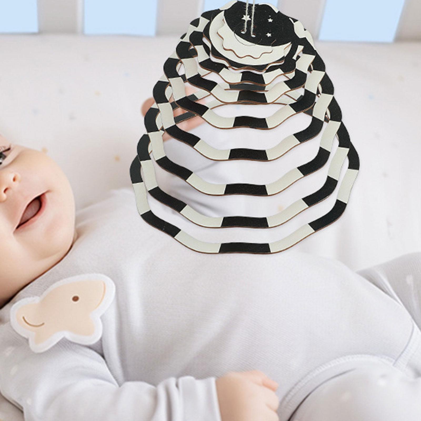 Baby Nursery Items - เปลมือถือ Sensory ของเล่นสีดําและสีขาว Bed Bell ของเล่น,