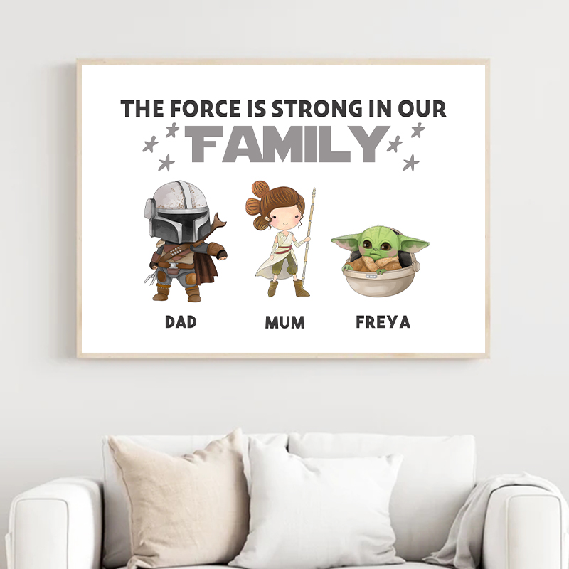 Baby Yoda Nursery - ส่วนบุคคลชื่อครอบครัวพิมพ์ Yoda ตัวอักษรโปสเตอร์เด็กทารกเด็ก Wall Art ภาพผ้าใบของขวัญพิธีขึ้นบ้านใหม่