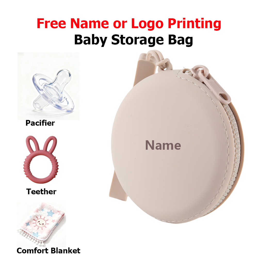 Pacifier Sterilizer Case - กล่องเก็บของเด็กอ่อนพร้อมพิมพ์ชื่อฟรี ของขวัญเซอร์ไพรส์ กล่องใส่จุกนมหลอก กระเป๋าซิลิโคน ดีไซน์ที่คิดถึงและไม่ซ้ำใคร