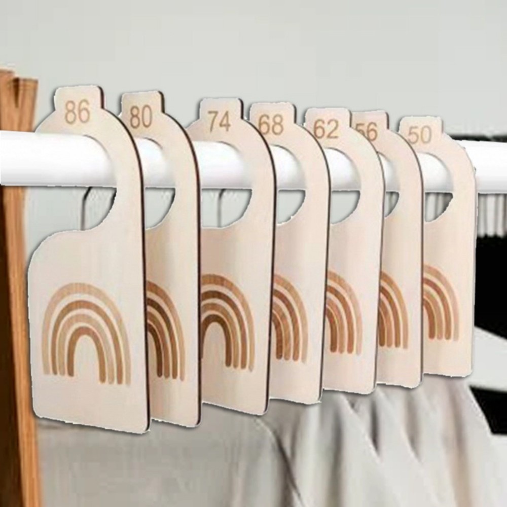 Baby Nursery Closet Organization - ที่กั้นตู้เสื้อผ้าเด็กแบบรุ้ง, การ์ดไม้บันทึกความทรงจำสำหรับจัดระเบียบเสื้อผ้าเด็ก, ที่แยกเสื้อผ้าเด็ก, ของใช้ในห้องเด็ก