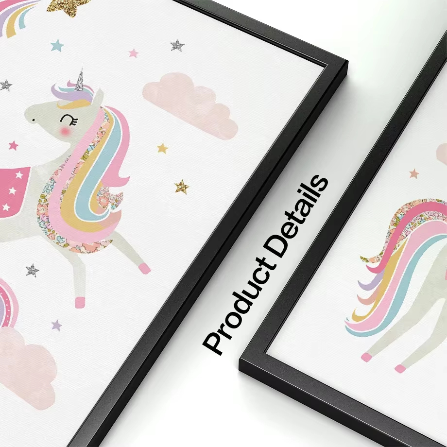 ภาพพิมพ์บนผ้าใบลายยูนิคอร์นสีช - Baby Unicorn Nursery บทวิจารณ์และราคา