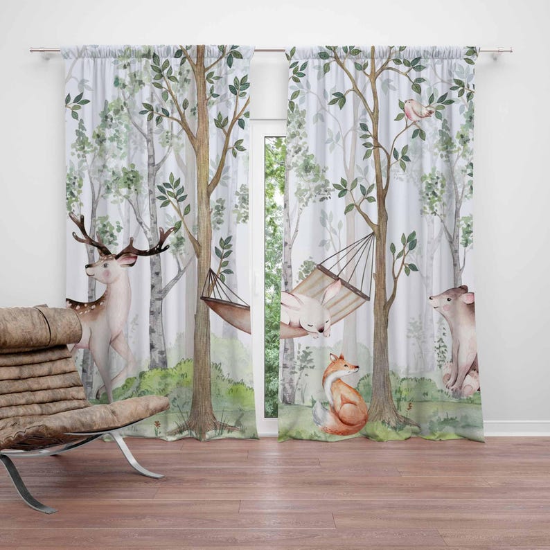 ม่านลายสัตว์ป่า ม่านห้องนอนเด็ - Baby Nursery Curtains บทวิจารณ์และราคา