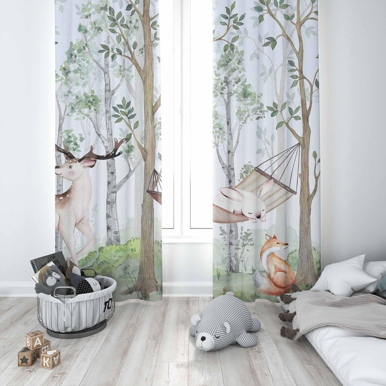 ม่านลายสัตว์ป่า ม่านห้องนอนเด็ - Baby Nursery Curtains บทวิจารณ์และราคา