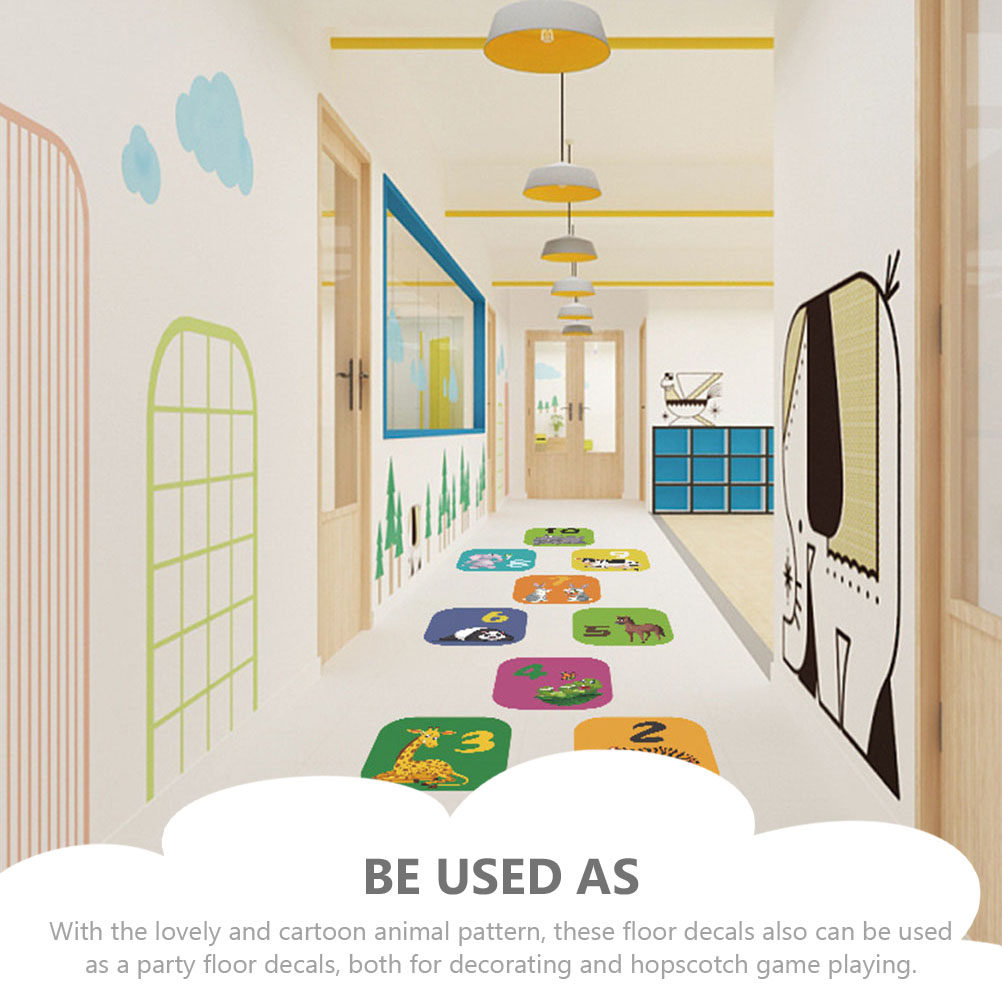 สติ๊กเกอร์พื้นพีวีซีลายเกมฮอปส - Wall Decal Nursery บทวิจารณ์และราคา