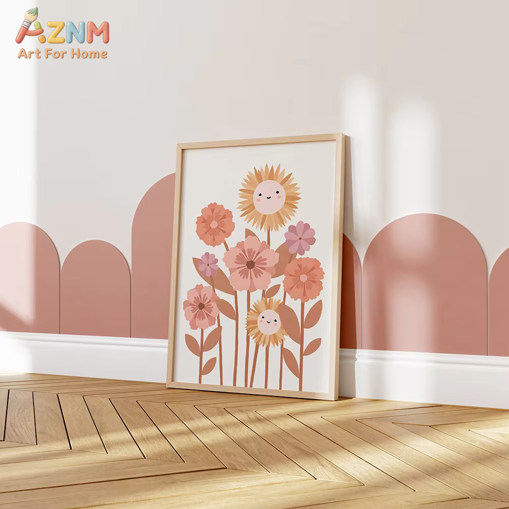 AZNM ภาพพิมพ์บนผ้าใบลายดอกทานต - Baby Nursery Neutral บทวิจารณ์และราคา