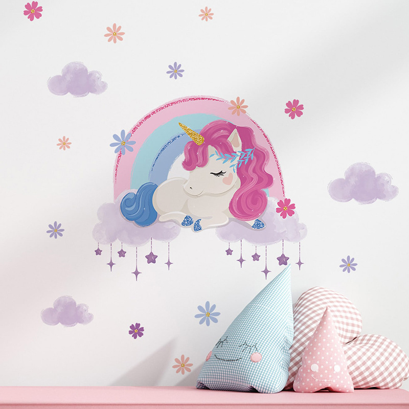 การ์ตูนน่ารักยูนิคอร์นสติ๊กเกอ - Baby Unicorn Nursery บทวิจารณ์และราคา