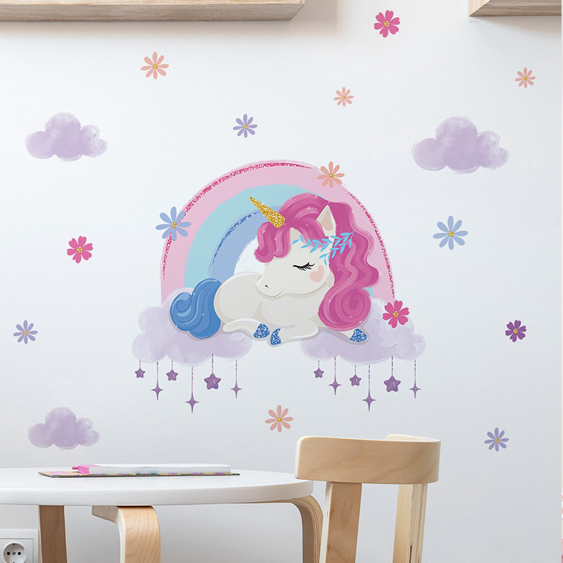 การ์ตูนน่ารักยูนิคอร์นสติ๊กเกอ - Baby Unicorn Nursery บทวิจารณ์และราคา