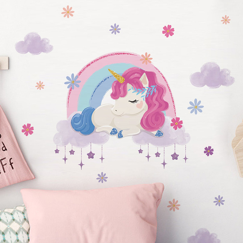 การ์ตูนน่ารักยูนิคอร์นสติ๊กเกอ - Baby Unicorn Nursery บทวิจารณ์และราคา