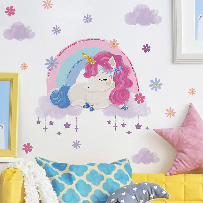 การ์ตูนน่ารักยูนิคอร์นสติ๊กเกอ - Baby Unicorn Nursery บทวิจารณ์และราคา