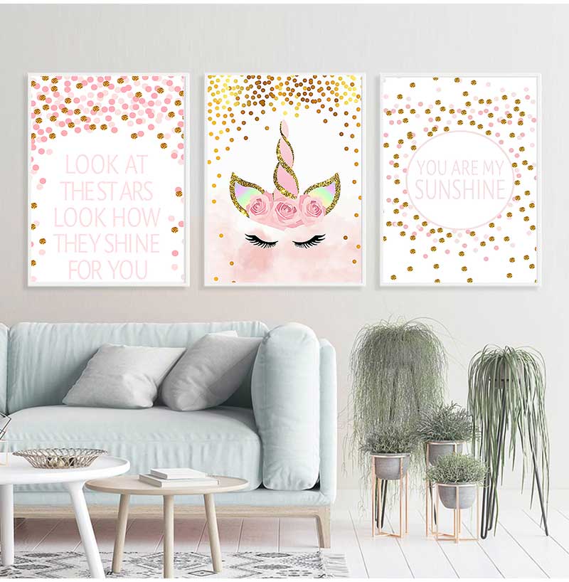 ภาพตกแต่งห้องนอนเด็กผู้หญิง ตก - Baby Unicorn Nursery บทวิจารณ์และราคา
