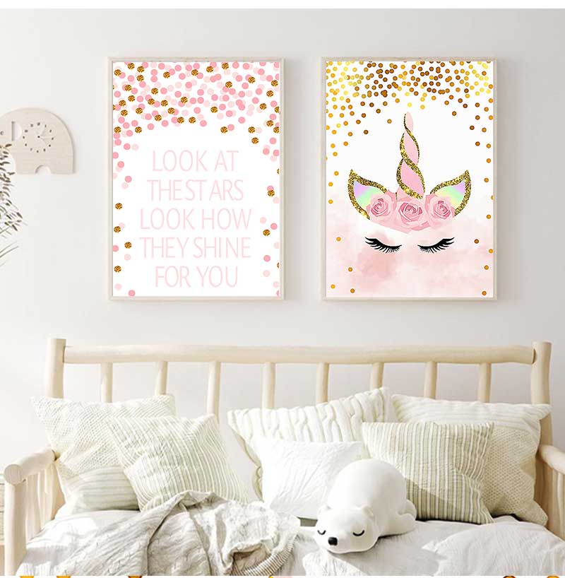 ภาพตกแต่งห้องนอนเด็กผู้หญิง ตก - Baby Unicorn Nursery บทวิจารณ์และราคา
