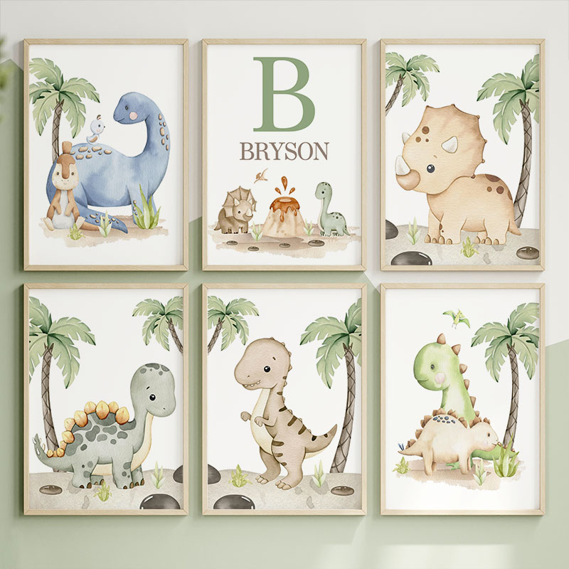 ภาพวาดผ้าใบไดโนเสาร์ 6 แบบ, ลา - Baby Nursery Neutral บทวิจารณ์และราคา
