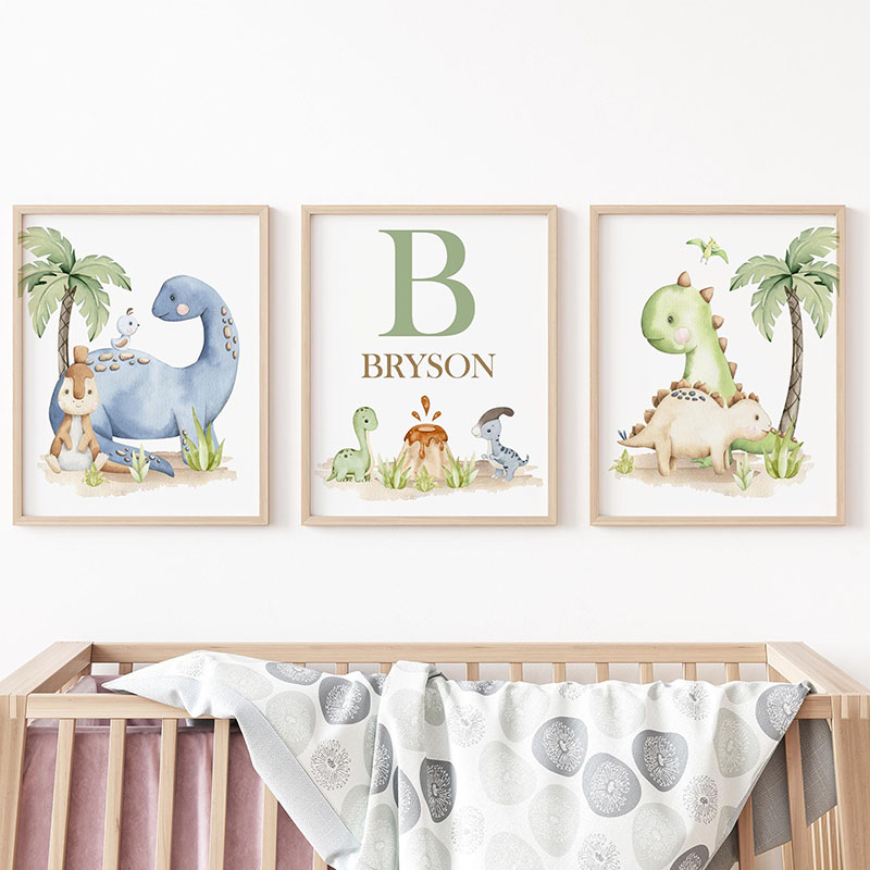 ภาพวาดผ้าใบไดโนเสาร์ 6 แบบ, ลา - Baby Nursery Neutral บทวิจารณ์และราคา