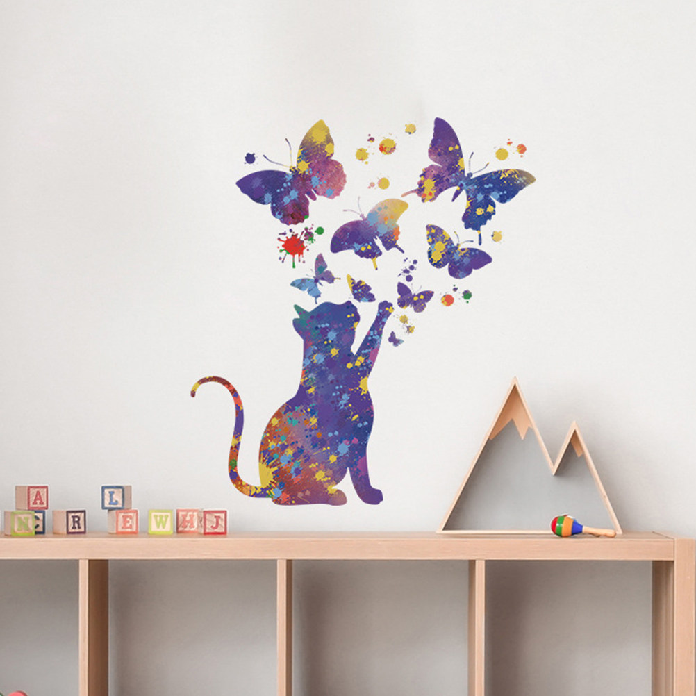 สติ๊กเกอร์ลายแมว 2 แผ่นสำหรับต - Wall Decal Nursery บทวิจารณ์และราคา