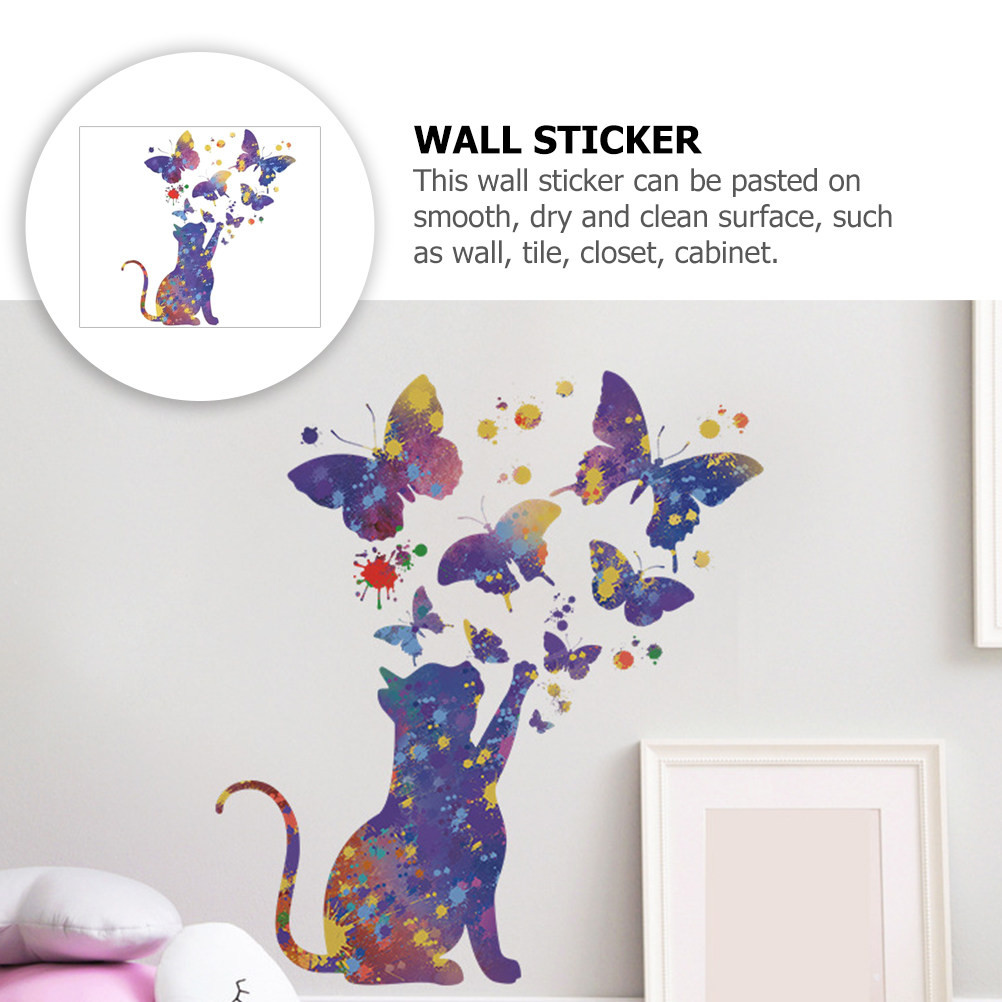 สติ๊กเกอร์ลายแมว 2 แผ่นสำหรับต - Wall Decal Nursery บทวิจารณ์และราคา