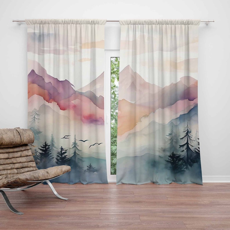 ม่านป่าภูเขา ม่านห้องนอนเด็ก ม - Baby Nursery Curtains บทวิจารณ์และราคา