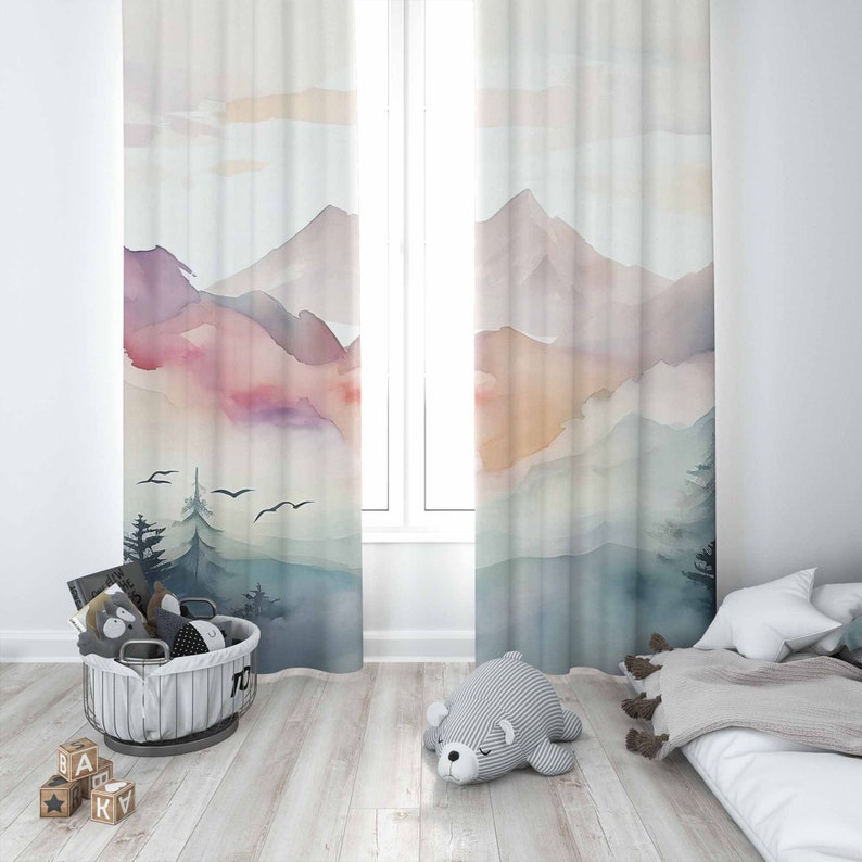 ม่านป่าภูเขา ม่านห้องนอนเด็ก ม - Baby Nursery Curtains บทวิจารณ์และราคา