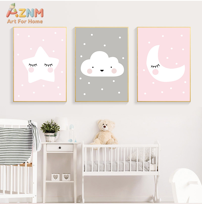 AZNM การ์ตูนน่ารัก ดวงจันทร์ เ - Baby Nursery Neutral บทวิจารณ์และราคา