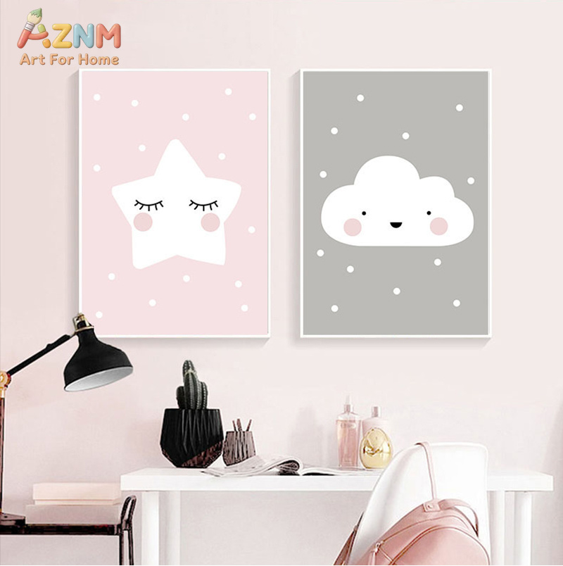 AZNM การ์ตูนน่ารัก ดวงจันทร์ เ - Baby Nursery Neutral บทวิจารณ์และราคา