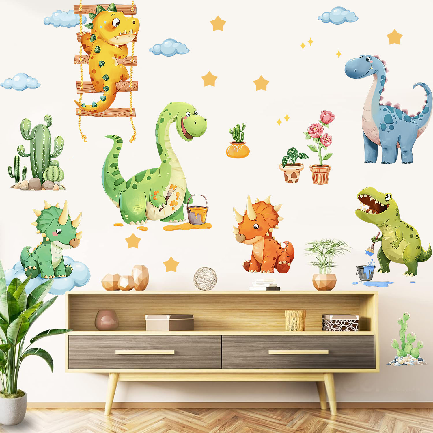 สติ๊กเกอร์ติดผนังลายไดโนเสาร์ต - Baby Nursery Panelling บทวิจารณ์และราคา