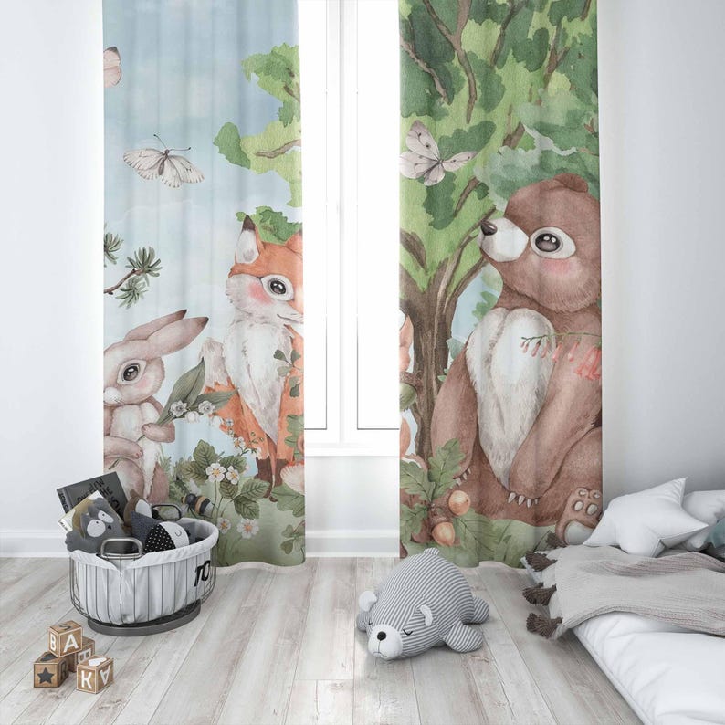 ม่านลายสัตว์ป่า ม่านห้องนอนเด็ - Baby Nursery Curtains บทวิจารณ์และราคา