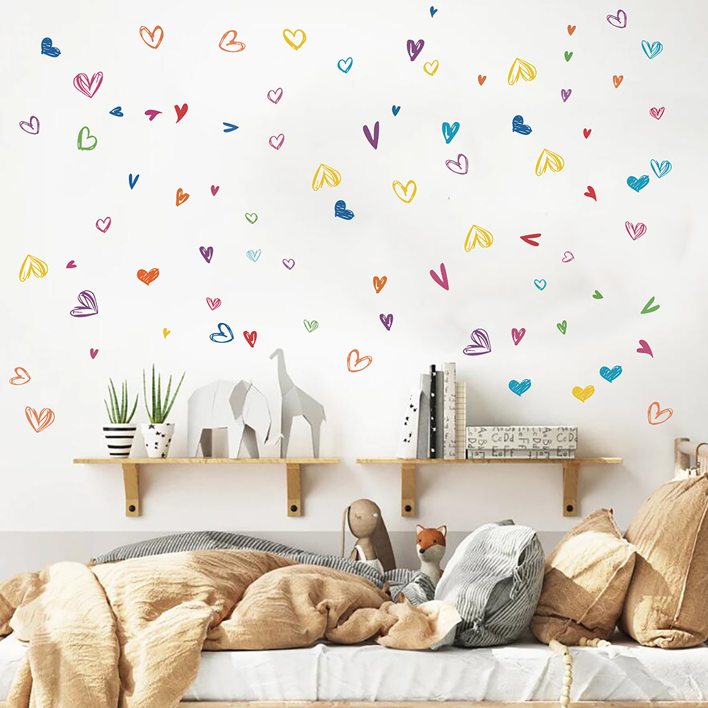 หัวใจสีน้ําพิมพ์สติ๊กเกอร์ติดผ - Baby Nursery Panelling บทวิจารณ์และราคา