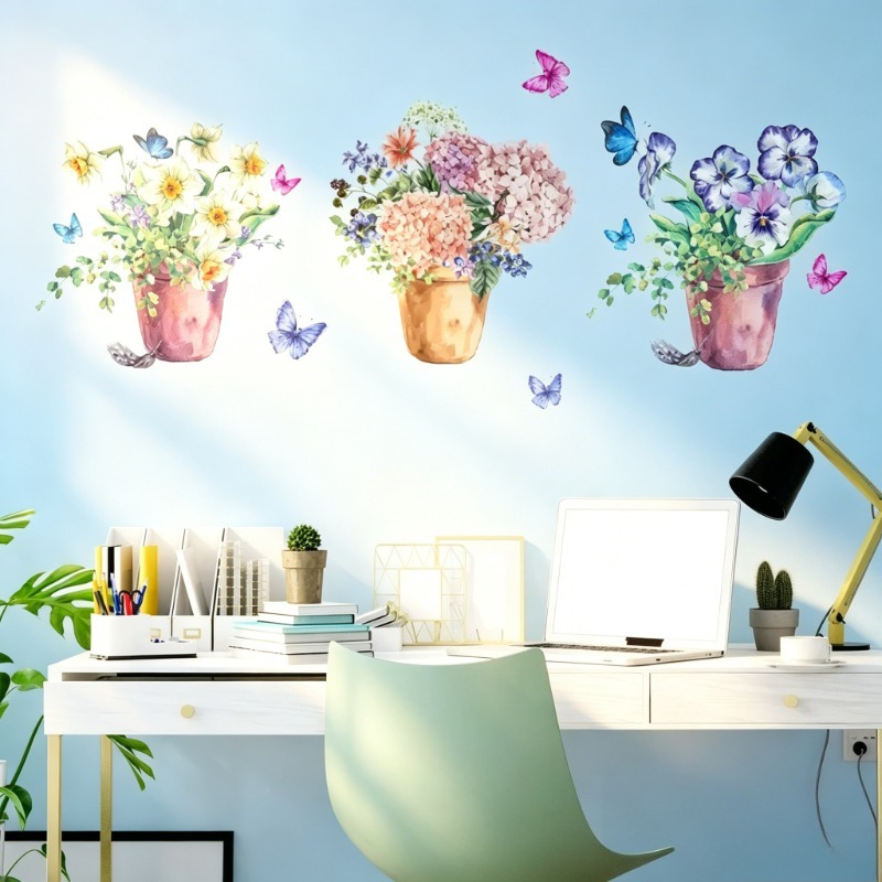 สติ๊กเกอร์ติดผนังลายดอกไฮเดรนเ - Wall Decal Nursery บทวิจารณ์และราคา