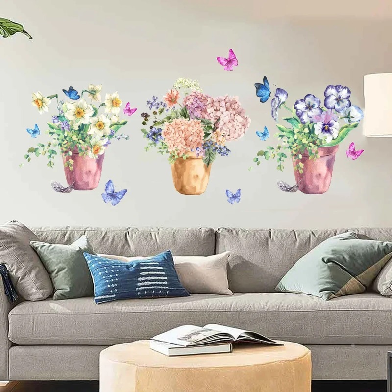 สติ๊กเกอร์ติดผนังลายดอกไฮเดรนเ - Wall Decal Nursery บทวิจารณ์และราคา