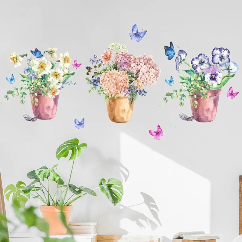 สติ๊กเกอร์ติดผนังลายดอกไฮเดรนเ - Wall Decal Nursery บทวิจารณ์และราคา