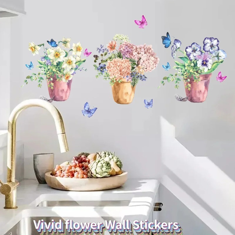 สติ๊กเกอร์ติดผนังลายดอกไฮเดรนเ - Wall Decal Nursery บทวิจารณ์และราคา