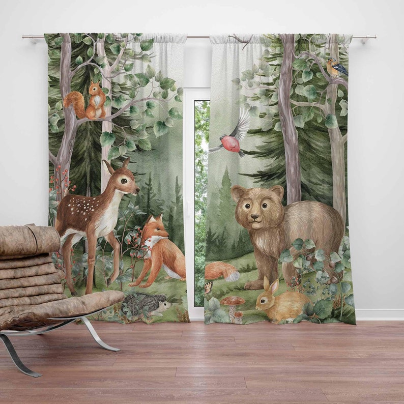 ม่านลายสัตว์ป่าสำหรับห้องเด็ก  - Baby Nursery Curtains บทวิจารณ์และราคา