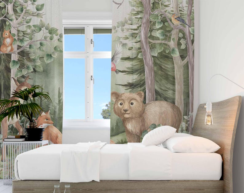 ม่านลายสัตว์ป่าสำหรับห้องเด็ก  - Baby Nursery Curtains บทวิจารณ์และราคา