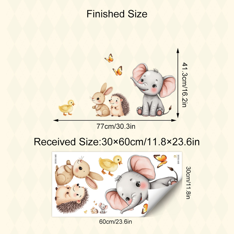 การ์ตูนสัตว์สติ๊กเกอร์ติดผนัง- - Wall Decal Nursery บทวิจารณ์และราคา