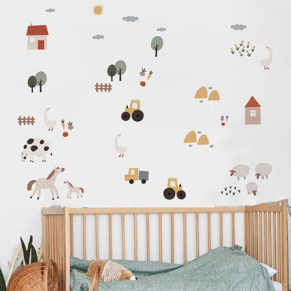 Boho การ์ตูนน่ารักวัวฟาร์มสัตว - Baby Nursery Items บทวิจารณ์และราคา