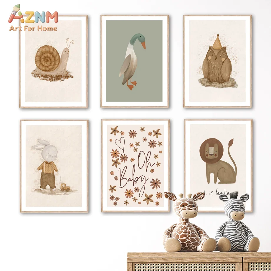 ภาพพิมพ์สัตว์น่ารักสไตล์โบโฮบน - Baby Nursery Neutral บทวิจารณ์และราคา
