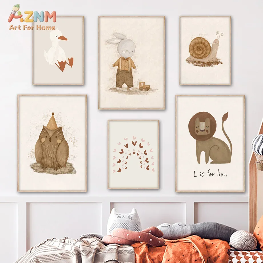 ภาพพิมพ์สัตว์น่ารักสไตล์โบโฮบน - Baby Nursery Neutral บทวิจารณ์และราคา