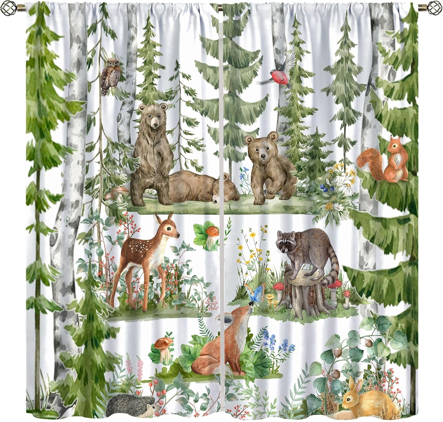 ผ้าม่านลายสัตว์ป่าสำหรับเด็ก ล - Baby Nursery Curtains บทวิจารณ์และราคา