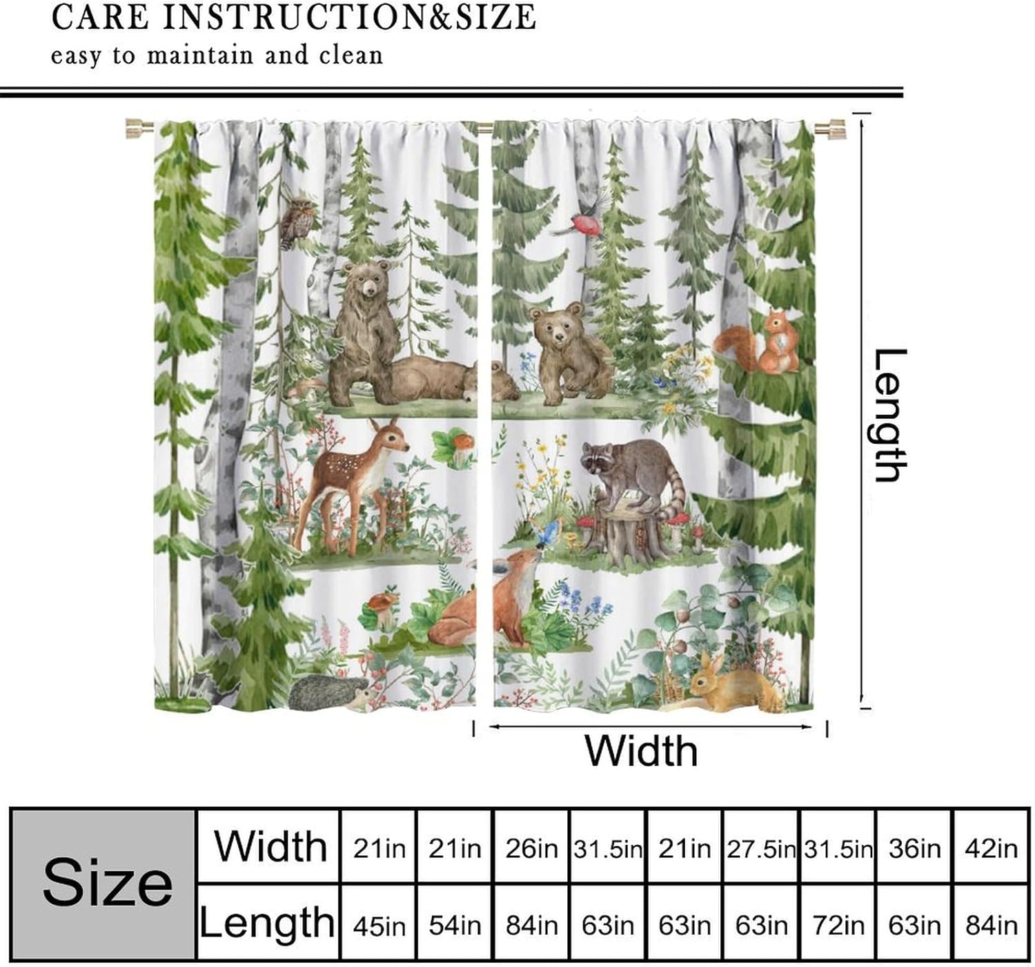 ผ้าม่านลายสัตว์ป่าสำหรับเด็ก ล - Baby Nursery Curtains บทวิจารณ์และราคา
