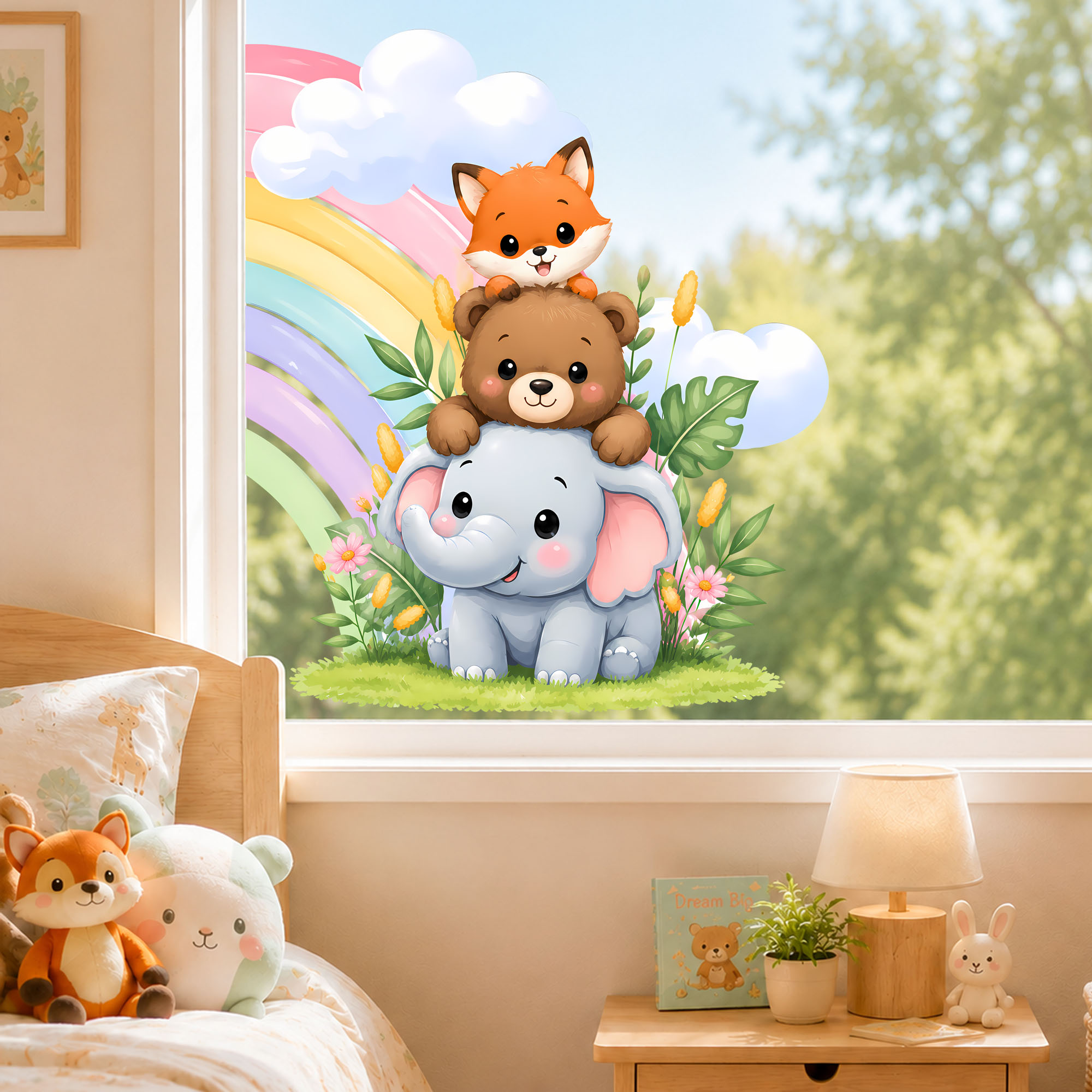 ฟิล์มติดกระจก ลายช้าง หมี สุนั - Baby Nursery Stickers บทวิจารณ์และราคา