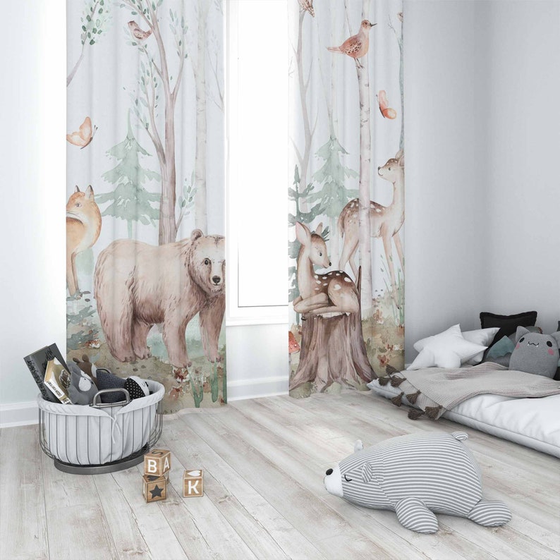 ผ้าม่านลายสัตว์ป่า ผ้าม่านห้อง - Baby Nursery Curtains บทวิจารณ์และราคา