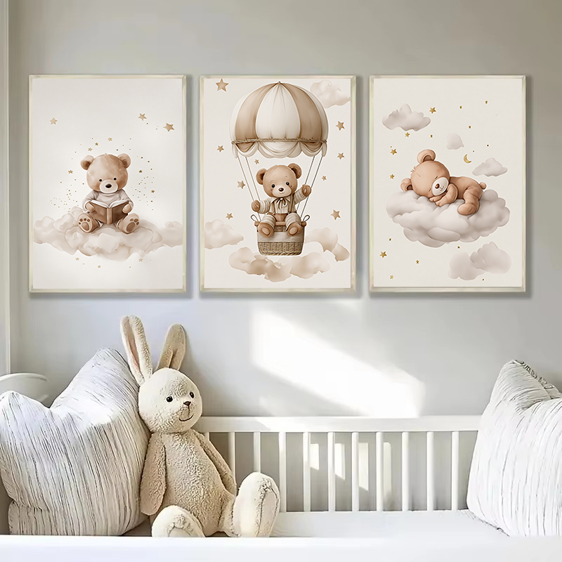 ภาพพิมพ์ผ้าแคนวาสลายหมีเท็ดดี้ - Baby Nursery Items บทวิจารณ์และราคา